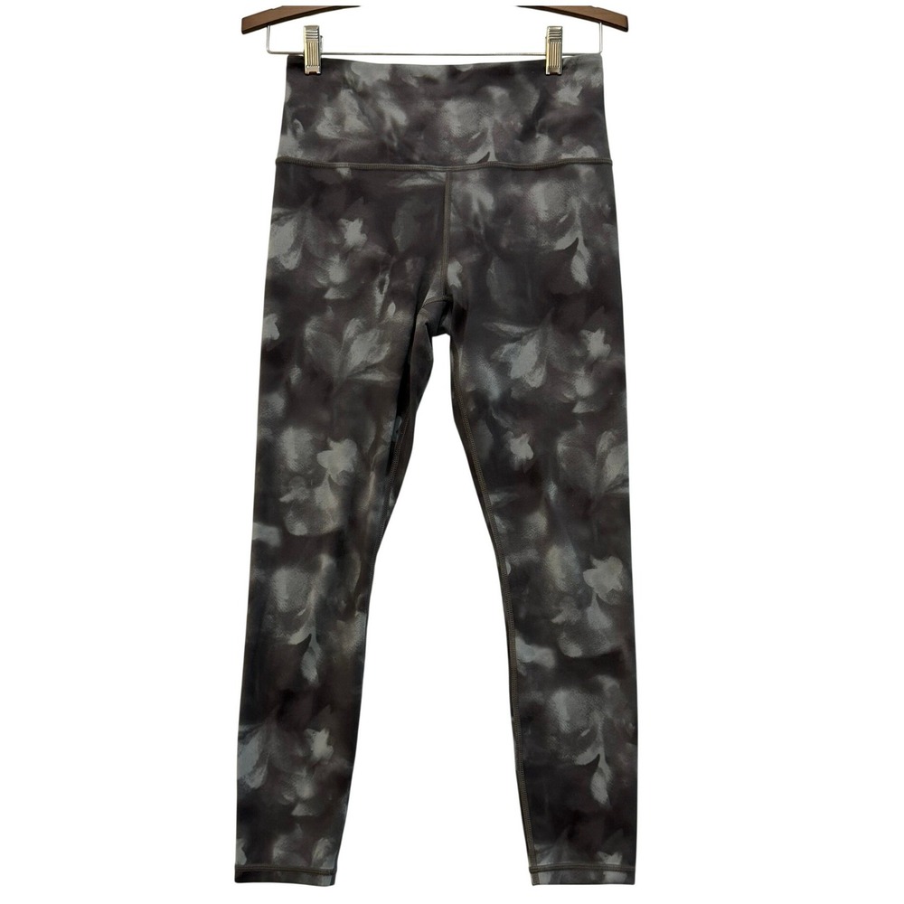 Athleta Elation High Rise Leggings Grey Floral Print Size Small